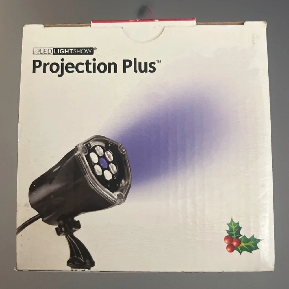 LED LIGHT SHOW Christmas PROJECTION PLUS WHIRL-A-MOTION+STATIC (Let It Snow)